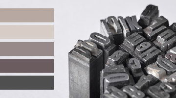 Farbpalette und Satzbuchstaben