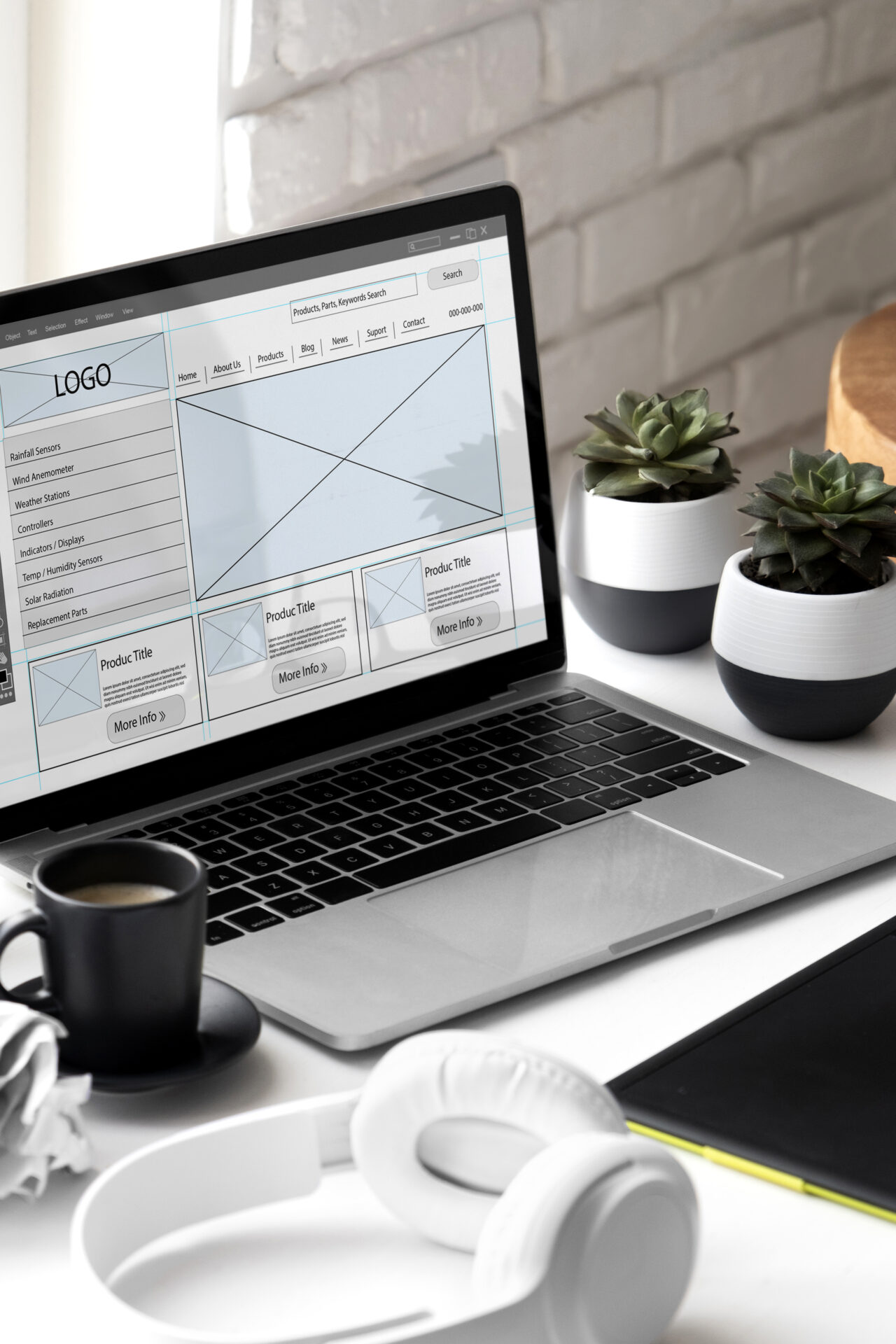stillleben eines grafik design buros